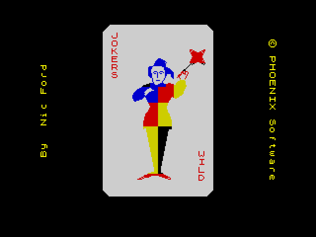 Jokers Wild title screen for ZX Spectrum